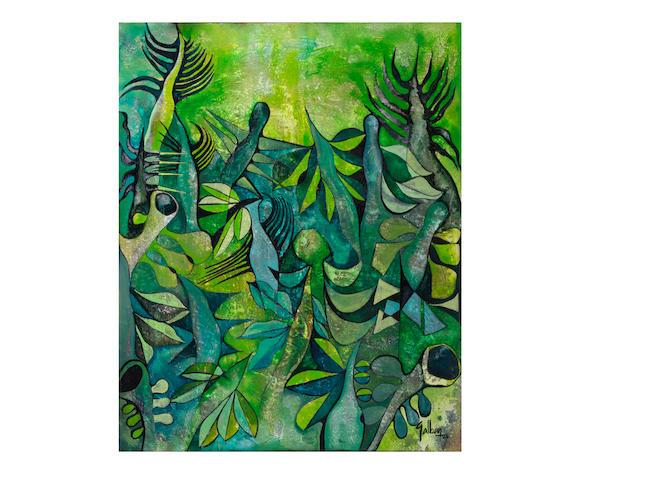 AGALBAN(EDEL ALVAREZ GALBAN) (B. 1957)Monochromatic Garden