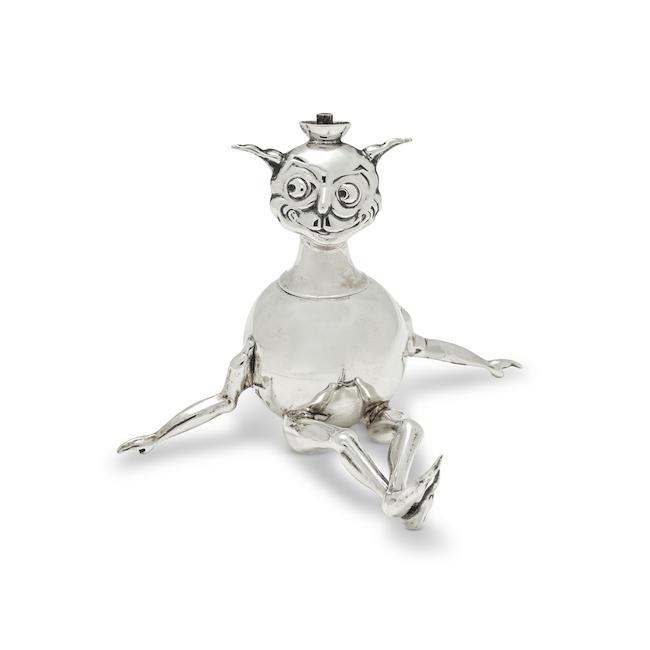 An unusual novelty silver lighter possibly Charles Edwin Turner, Birmingham 1911