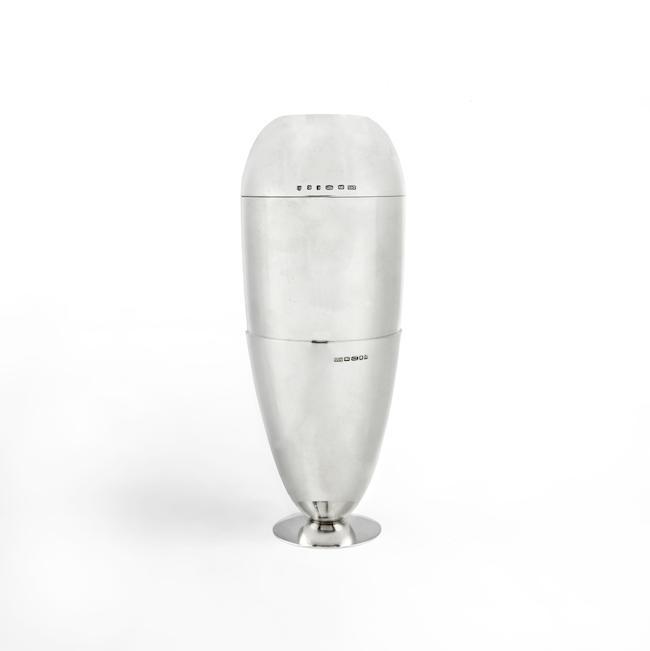 A novelty silver cocktail shaker maker's mark EKF, London 2002 - 2005