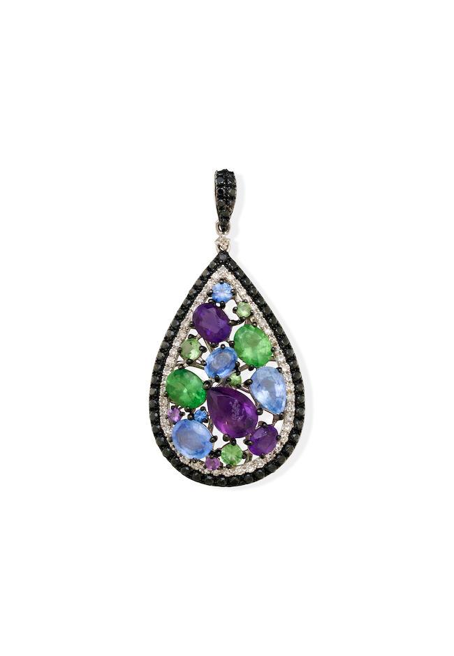 EFFY | 14K WHITE GOLD, DIAMOND AND GEM-SET PENDANT