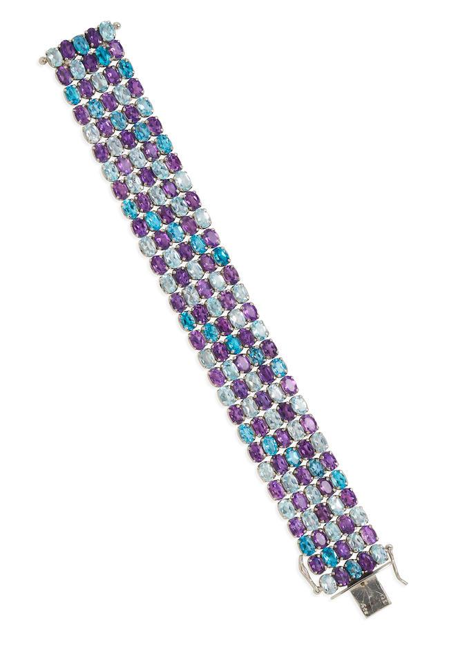 TOPAZ AND AMETHYST BRACELET