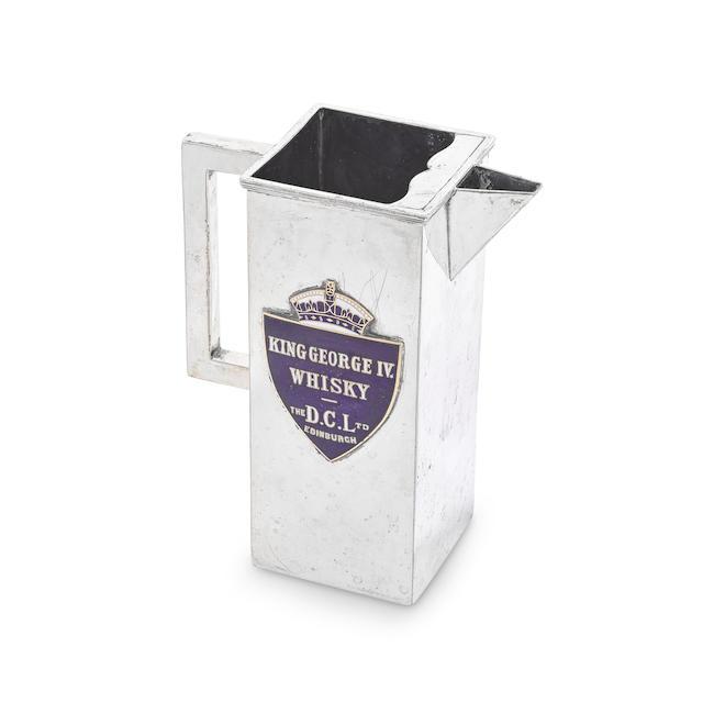 An Art Deco silver plated water jug incuse stamp WALKER & HALL SHEFFIELD ENGLAND