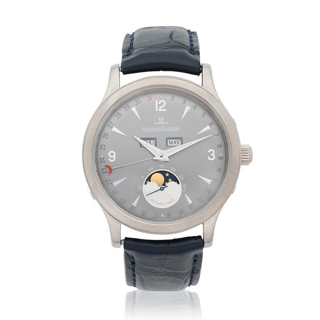 Jaeger-LeCoultre. A recently serviced 18K white gold automatic triple calendar wristwatch with moon phase Master Control 1000 Hours, Ref: 140.3.98, Produced 2002