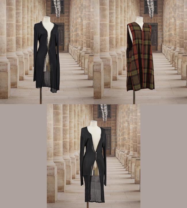 Hermès, Angelo Tarlazzi et Anonyme. Trois gilets longs.