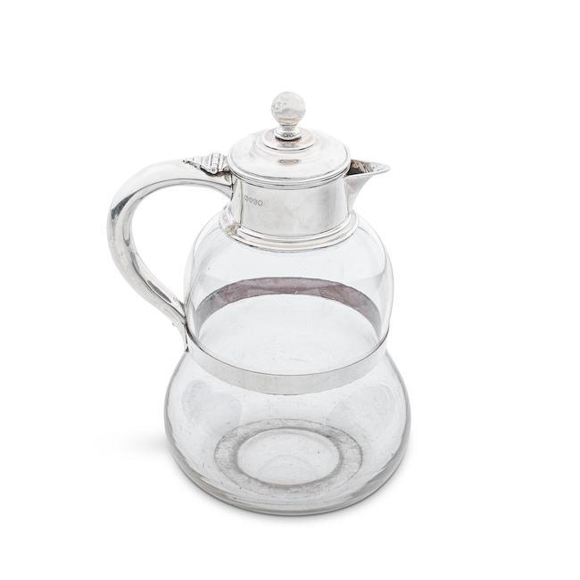 A Victorian silver-mounted claret jug / pitcher Rupert Favell, London 1882