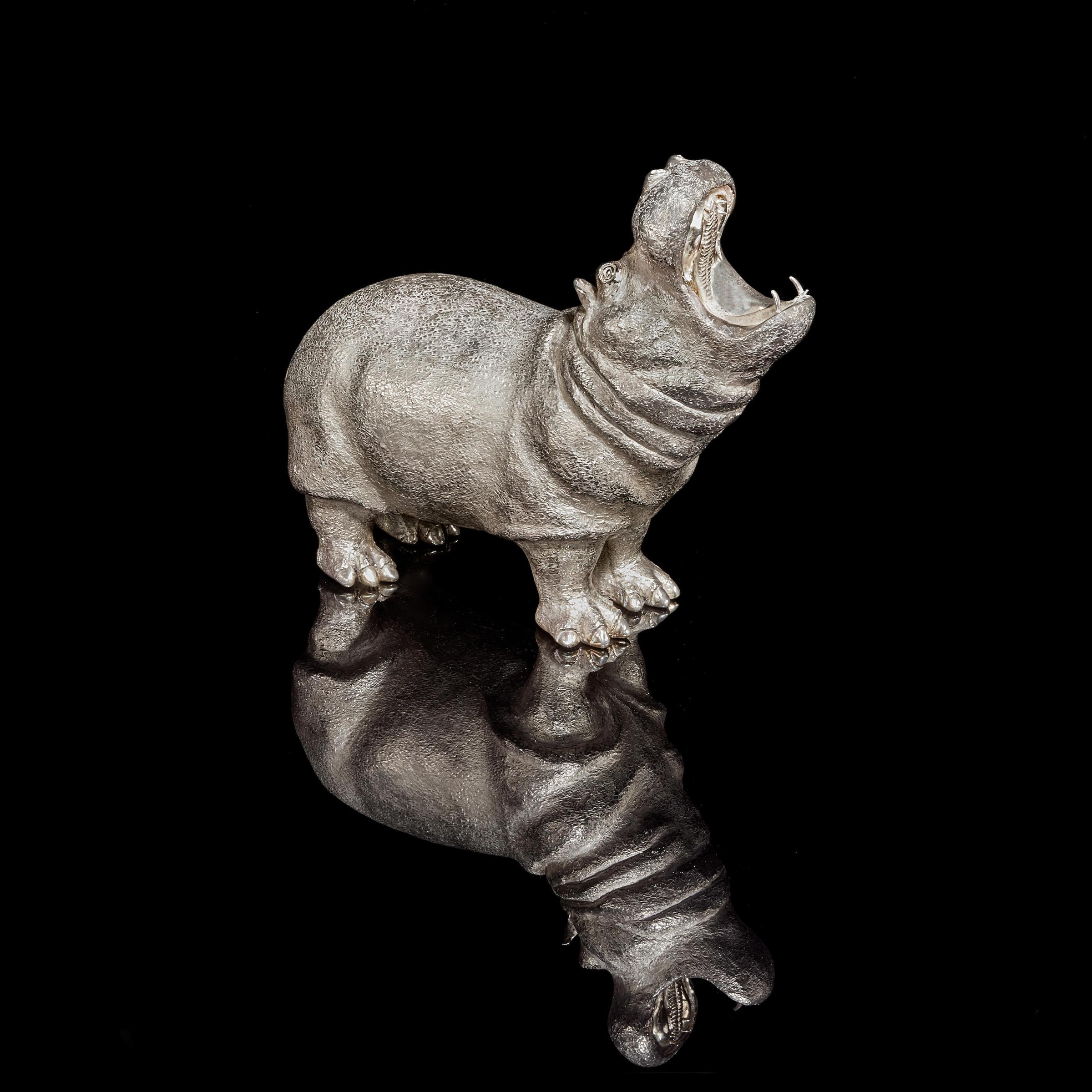 THEO FENNELL a large silver Hippopotamus London 1994 image 3