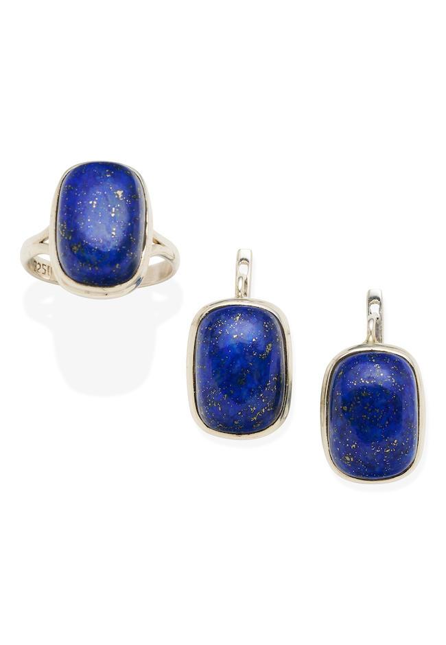 LAPIS LAZULI RING AND EARRINGS