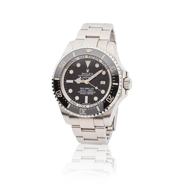 Rolex. A stainless steel automatic calendar bracelet watch Rolex. Montre bracelet en acier avec date mouvement automatique Sea-Dweller Deepsea, Ref: 116660, Purchased 18th May 2012