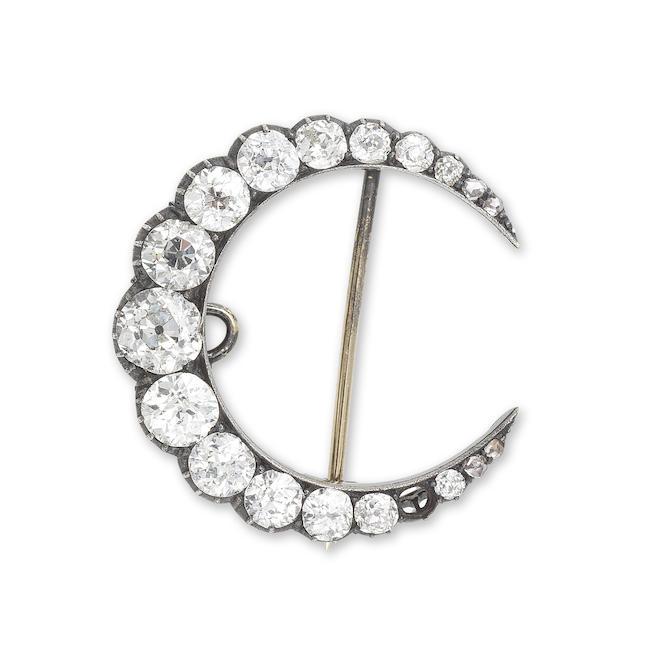 BROCHE CROISSANT DIAMANTS