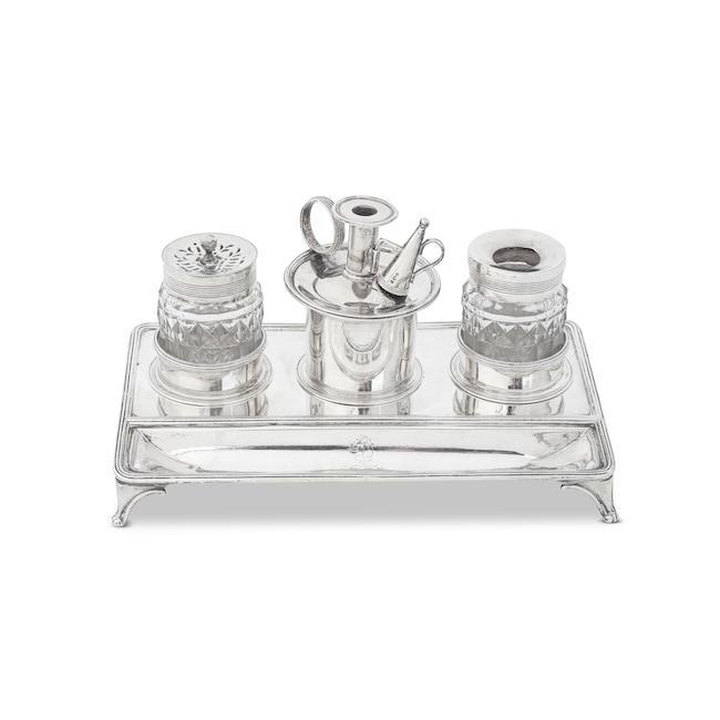 A George III silver inkstand William Allen III, London 1800